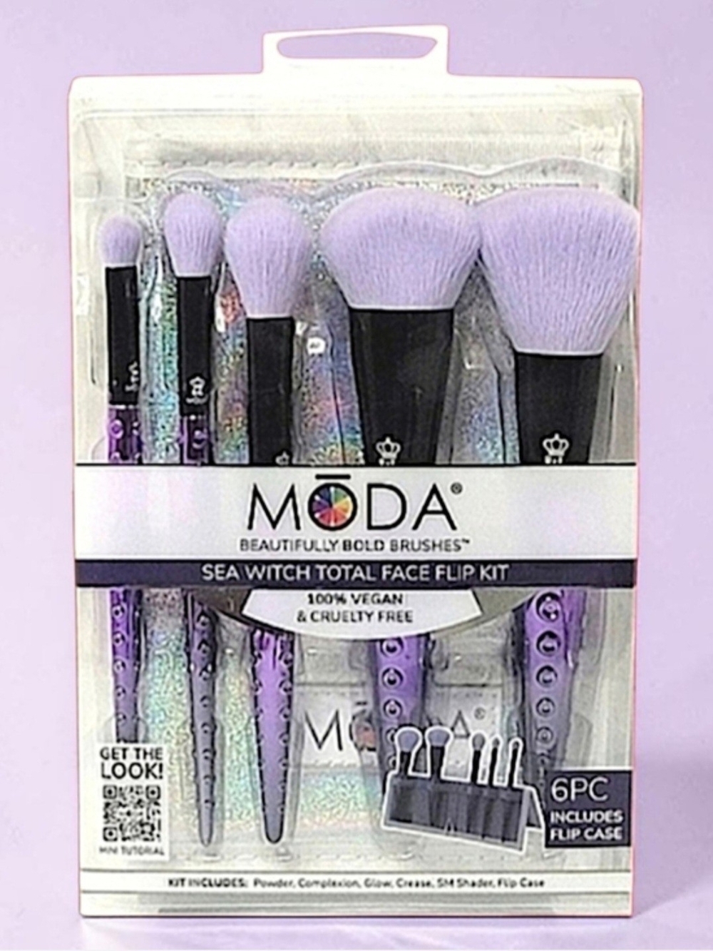 Moda Sea Witch Brush Set - Iridescent Purple Handles